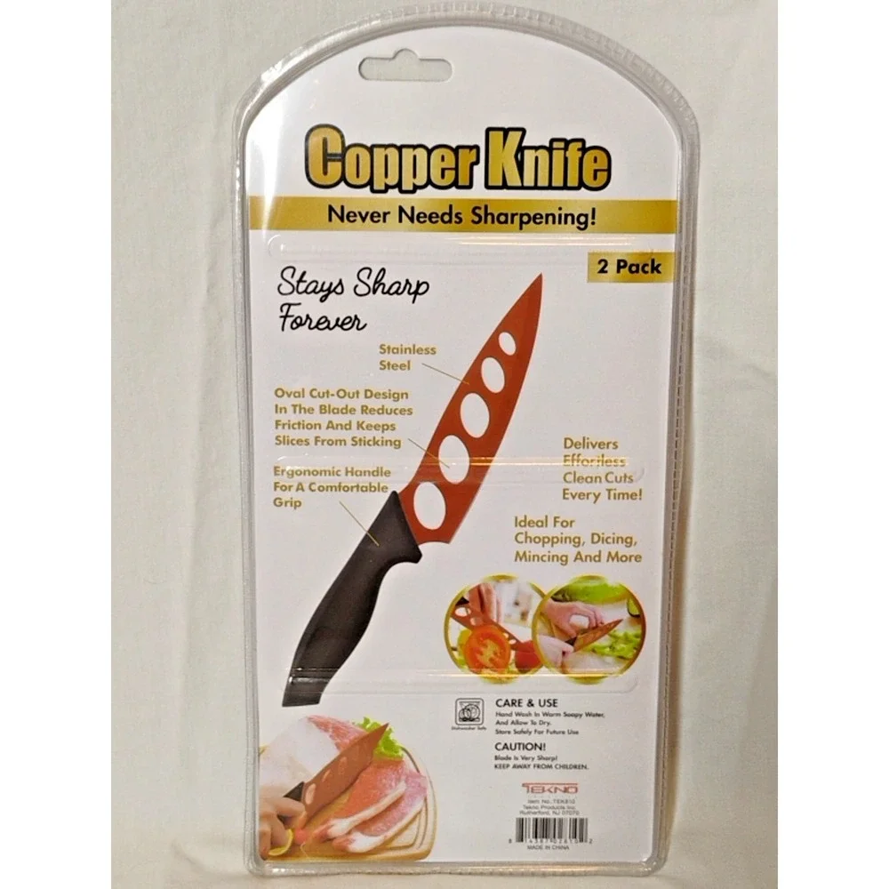 Tekno Copper Kitchen Knife Knives 2-Pack Brand New‎ Sealed